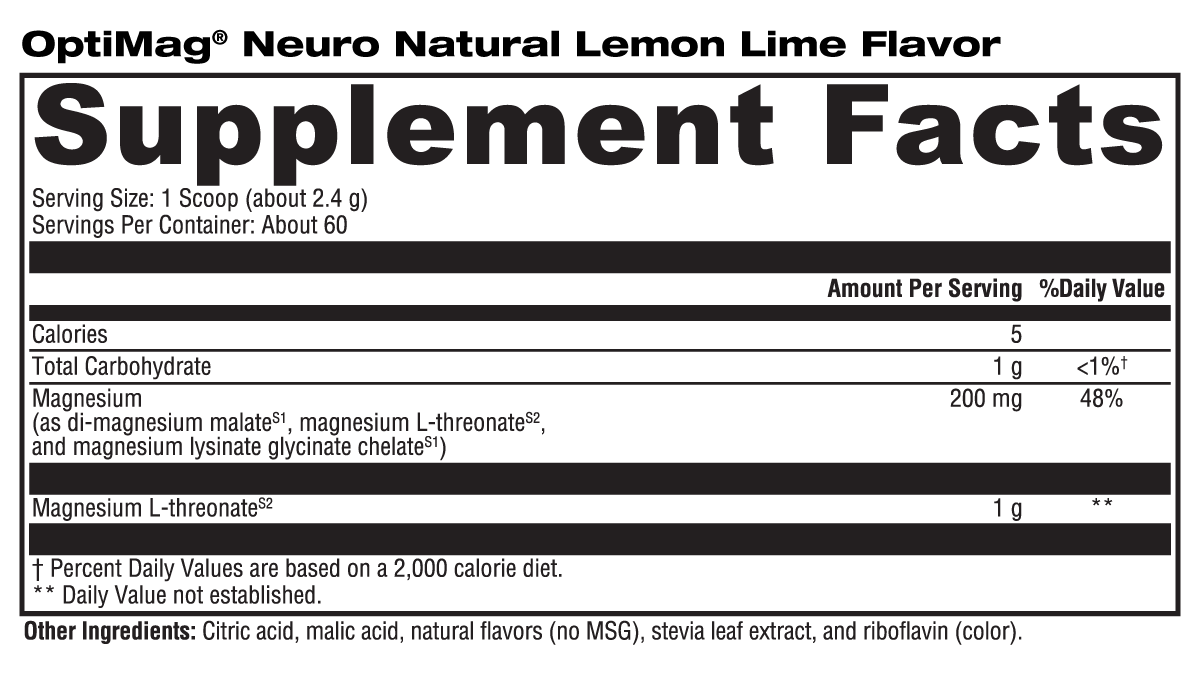 OptiMag® Neuro Lemon-Lime 60 Servings